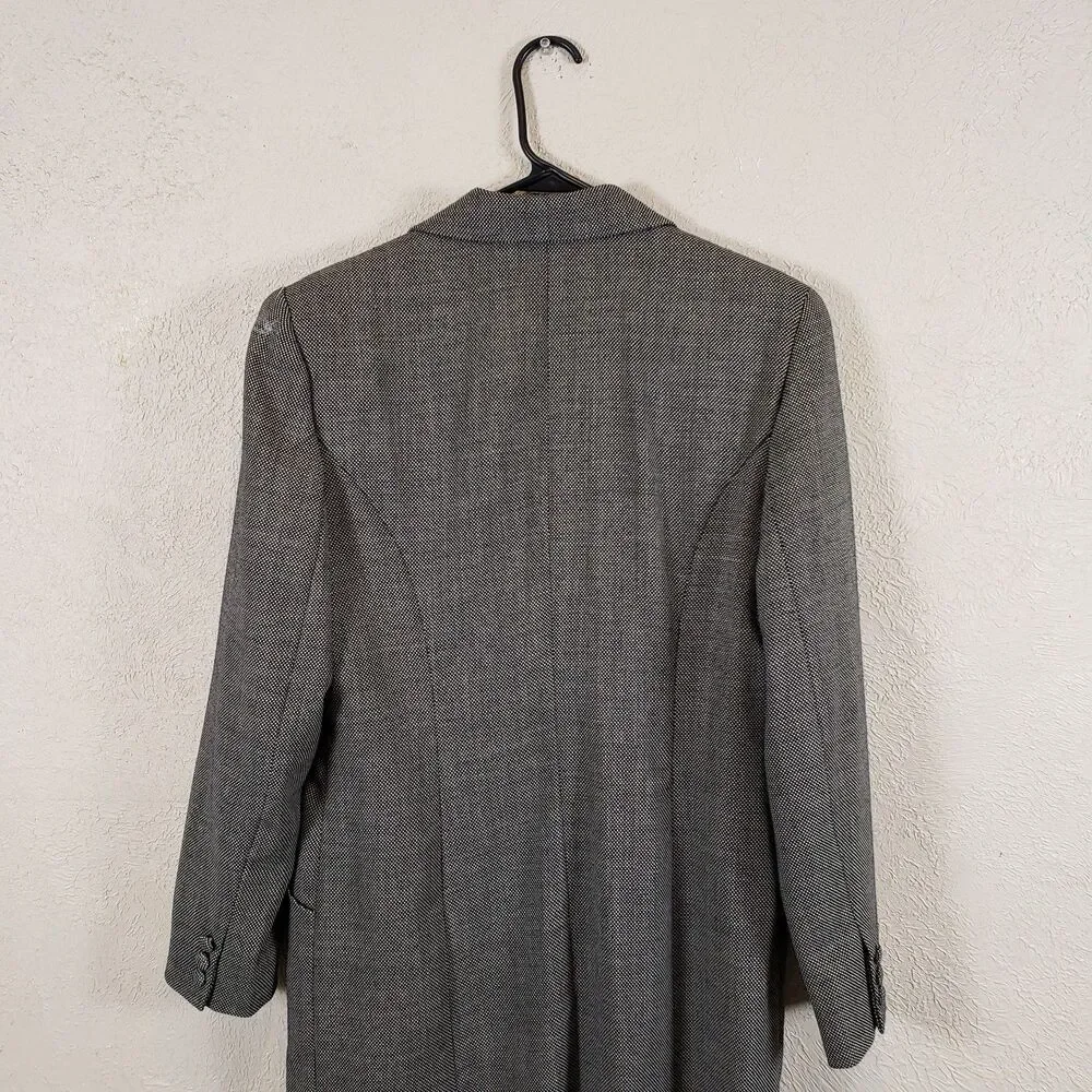 Vtg Brooks Brothers Gray 100% Wool Overcoat Trench Chesterfield Women's Size 12